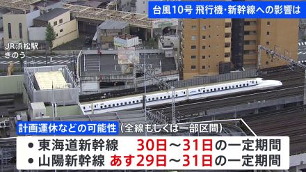 【最新】台風10号の影響でANAが欠航便を発表　JALと合わせて約230便の欠航が決定　新幹線も計画運休など影響広がる可能性