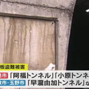 「橋名板」に続きブロンズ製「トンネル標示板」も計９枚盗難判明　県が警察に被害届提出へ【岡山】