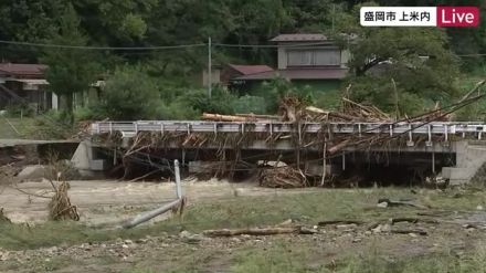 道路崩れ複数の世帯の孤立　橋の欄干には多くの流木　川が増水し住宅浸水　大雨被害の岩手・盛岡市上米内