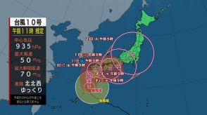 【台風10号】雨と風のピーク 九州南部はきょうから明後日にかけて　東日本は週末から来週明けにかけて大荒れの天気のおそれ