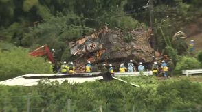 愛知・蒲郡市で土砂崩れ家族5人が“生き埋め”に…現場から2人救助される　自衛隊など110人体制で残る3人の救助活動続ける