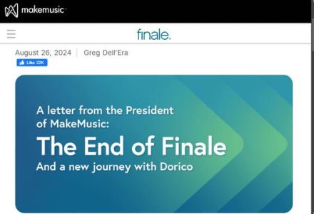 『The End of Finale』 ～定番楽譜作成ツール「Finale」の開発が終了