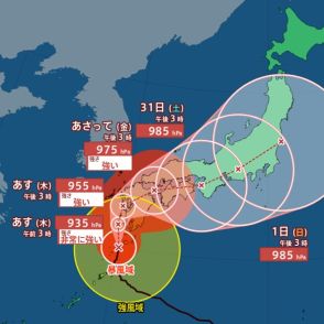 【台風最新情報】ノロノロ進む台風10号　気象庁の最新進路予測は？九州直撃後“急カーブ”で「四国→近畿→東海→関東」接近か