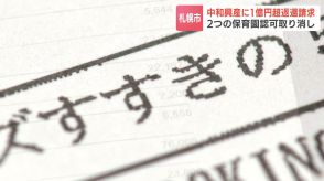 保育園運営会社「中和興産」に助成金１億円余りを返還要求　４つの認可保育園で職員を水増するなどして不正受給　札幌市　