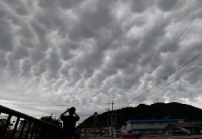 不気味な雲　天気急変の兆候「乳房雲」か　いくつものこぶが垂れ下がったよう／兵庫・丹波篠山市