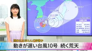 【動画解説】動きが遅い台風10号　続く荒天　週末にはほとんど停滞か