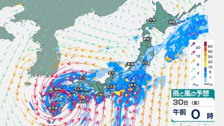 台風10号の今後の進路と雨風の予想は?　九州北部・四国・東海に線状降水帯発生の恐れ【台風情報・31日午前3時まで1時間ごとの雨と風のシミュレーション・29日午後5時現在】