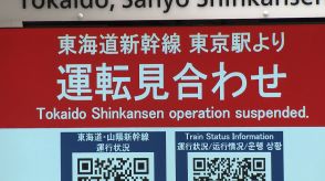 【速報】東海道新幹線　上りは新大阪 - 東京、下りは東京 - 名古屋間で運転見合わせ　台風10号の影響で（28日午後5時現在）