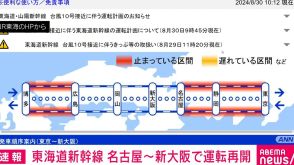 東海道新幹線 名古屋～新大阪で運転再開