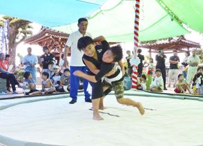 土俵の上で真剣勝負　５年ぶりに子ども相撲、和歌山県みなべ町の光明寺