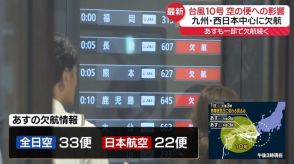 【台風10号】空の便、西日本中心に欠航　あすも一部で欠航