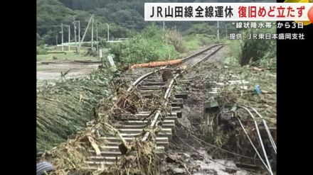 被害の全容把握に至らず　ＪＲ山田線全線運休　復旧めど立たず　線状降水帯発生から３日　岩手県