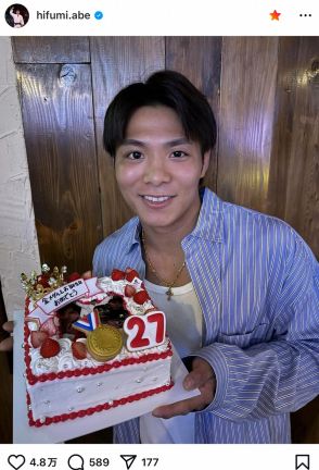 パリ柔道金・阿部一二三「ケーキがすごい」超豪華な誕生日ケーキ披露　世界から祝福の声　9日に27歳　