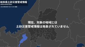 ＜解除＞【土砂災害警戒情報】岐阜県・大垣市、養老町、揖斐川町、大野町