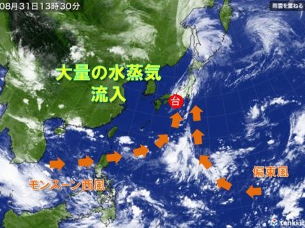 週明けにかけて局地的な大雨・竜巻　台風の勢力が弱まっても大量の水蒸気が流入