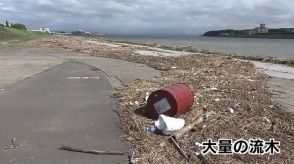 台風遠ざかるも交通機関への影響続く　延期となった花火大会会場には大量の流木…　大分