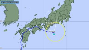 日本から離れない台風10号の予想進路　東海道沖を北上1日夜までに熱帯低気圧に変わる見込み