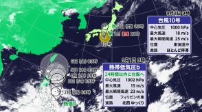 台風10号の影響長引く　近畿から関東を中心に警戒続く　週後半は新たに発生する台風の動向に注意