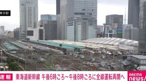 東海道新幹線 天候が回復し点検作業終了 午後6時ごろ～午後8時ごろに全線運転再開へ