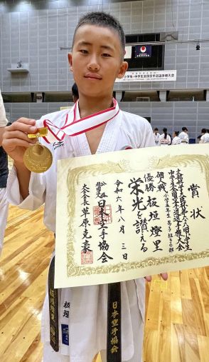 全国空手大会Ｖ小５板垣燈里、初の世界選手権心待ち「外国人の選手と戦えることが本当に楽しみ」