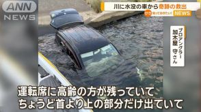 川に転落、水没の車から高齢者救出　「首から上だけ出てた」　釣り人ら4人に感謝状