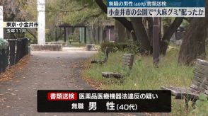 公園で配布の“大麻グミ”で体調不良　男性を書類送検　東京・小金井市