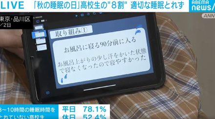 「秋の睡眠の日」 高校生の8割近くが適正な睡眠時間とれず