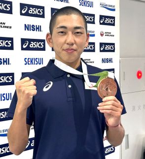 男子８００Ｍ銅メダルの落合晃が帰国「勝ちきれるようなレースができるようにまた努力」…Ｕ２０世界選手権