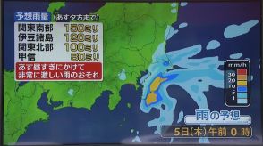 【あすの天気】関東南部や東部中心に雨、昼過ぎにかけ非常に激しく降るところも