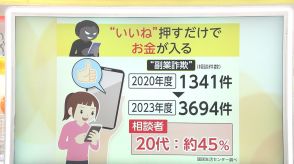 「“いいね”押すだけで稼げる」SNSや動画広告に注意　副業トラブル相談急増…約8割が女性で20代45％　「専用のアプリ買え」送金要求されるケースも