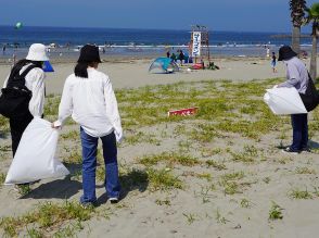 磯の浦海水浴場で「ほんわかビーチクリーン」　和大の学生が企画