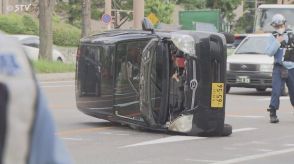 【速報】札幌市中心部で軽乗用横転 1人搬送…ダンプカーと衝突 地下鉄西11丁目駅付近