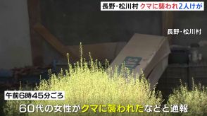 60代と80代の女性が相次ぎクマに襲われる　顔などに大けが　長野・松川村