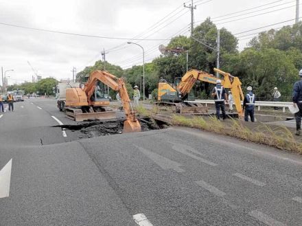 【速報】通行止め解除見込みは「きょう夕方ごろ」　市原の国道16号陥没　国道事務所、予定ずれ込み