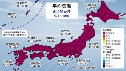 残暑長引く　東北から沖縄に「高温に関する早期天候情報」も　気象庁1か月予報