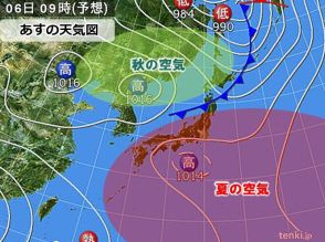 夏と秋がせめぎ合い　北日本は秋の気配　東・西日本は厳しい残暑続く