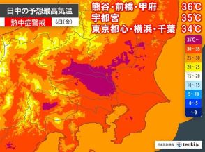 関東甲信　明日6日と7日は猛暑日地点続出　8日～10日は秋雨前線南下で雨脚強まる