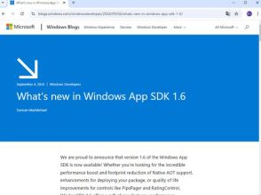 Microsoft、「Windows App SDK 1.6」を公開 ～「Native AOT」対応で軽量・爆速に