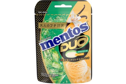 喫茶メニューをモチーフにした「メントスDUO メロンソーダ＆バニラ」発売