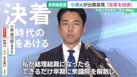 「当選なら早期に解散」自民党総裁選に小泉進次郎氏が出馬表明　選挙の動きは東海地方でも