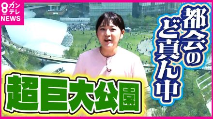 大阪のど真ん中に公園「グラングリーン大阪」街びらき　「素足が一番よろしい」芝生に横になる人も　フラフープやモルックも貸し出し