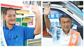 宜野湾市長選　桃原氏と佐喜真氏が支持訴え　あす9月8日投開票　街頭で政策アピール