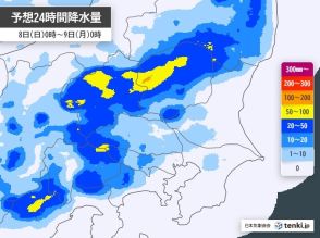 関東　8日は雨エリア広がる　都心周辺も急な雨に注意　内陸部を中心に激しい雨や雷雨