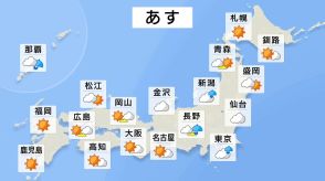 関東は断続的な雨…午後は雷を伴い激しく降る可能性も　名古屋や大阪は晴れて35℃まで上がる予想　熱中症に警戒【9月8日（日）の天気】