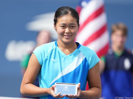 16歳の園部八奏、決勝でイギリス選手に敗れ惜しくも準優勝。日本人女子55年ぶりの快挙ならず[全米オープンジュニア]【テニス】