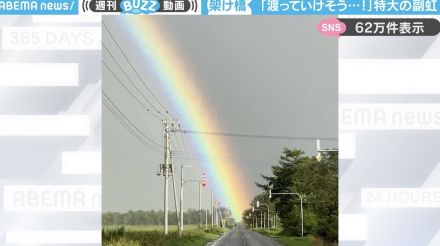 「渡っていけそう！」北海道の空一面にかかった“アーチ状の特大な虹”がSNSで話題「縁起が良い！」「いいもの見た」