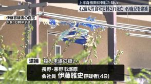 女性が自宅で刺され死亡　49歳の兄を逮捕　長野・茅野市