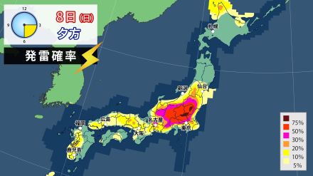 東日本中心に月曜日にかけて大気不安定　激しい雨や落雷に注意　厳しい暑さ続く　猛暑日続く所も