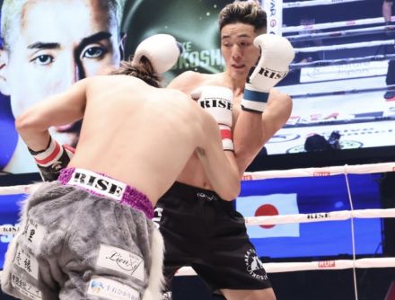 【RISE】細越竜之助、右フック一撃で3戦連続KO！61.5kgトーナメント参戦アピール