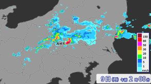 群馬県で再び記録的短時間大雨情報　1時間に約100ミリの猛烈な雨